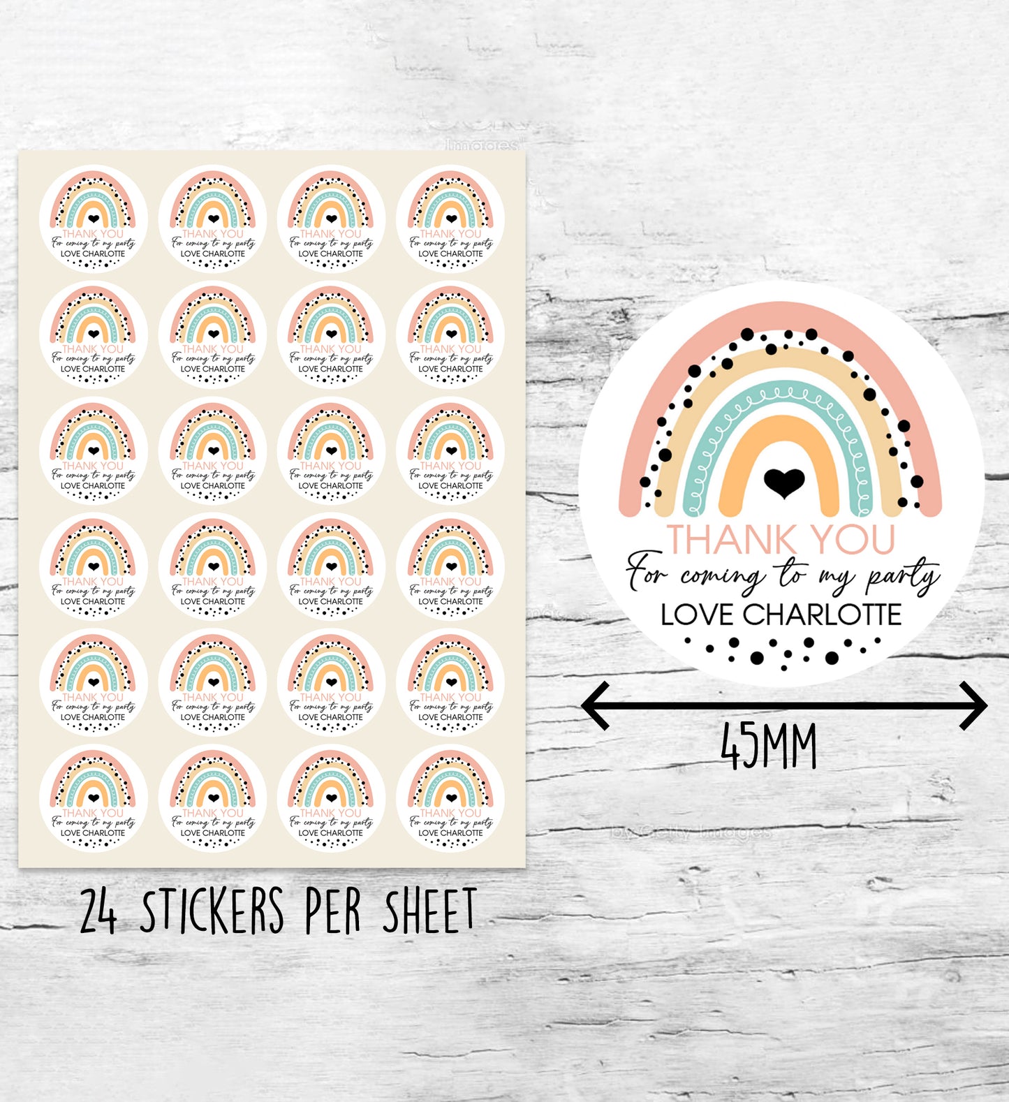 Personalised Rainbow Stickers - Classic
