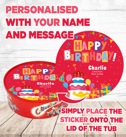Personalised Label for Celebrations Tub - Birthday 02