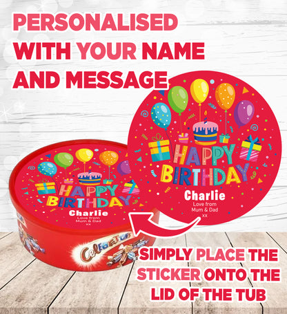 Personalised Label for Celebrations Tub - Birthday 03