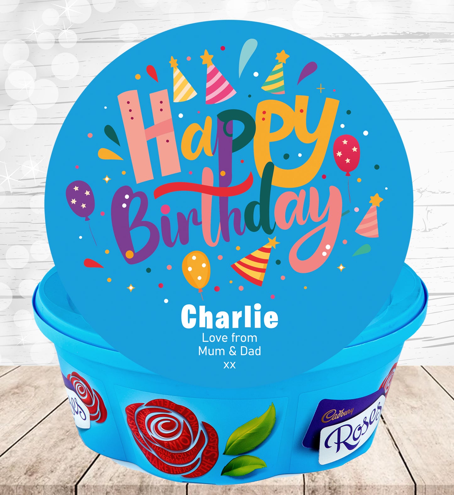 Personalised Label for Roses Tub - Birthday 01