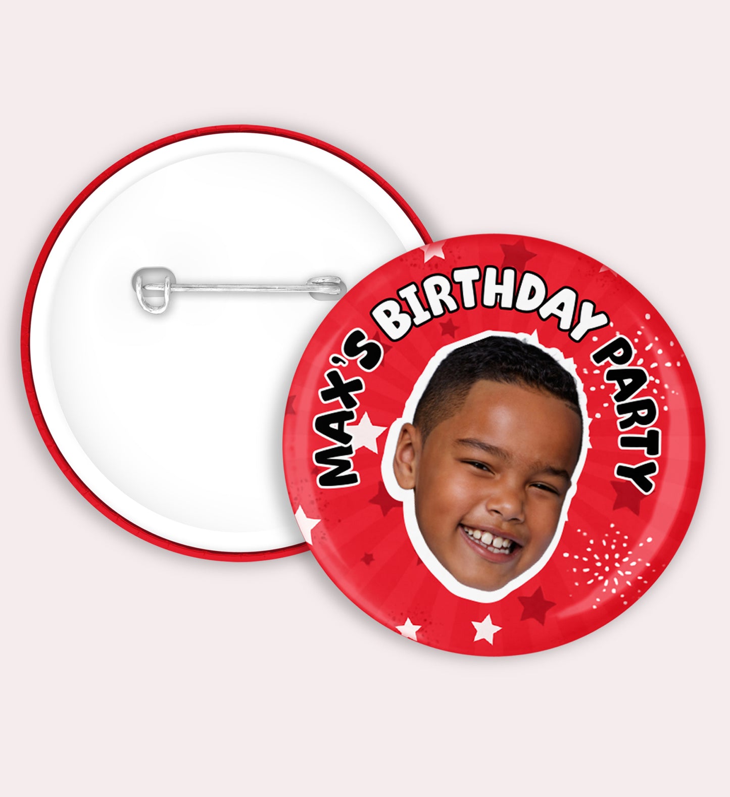 Personalised Birthday Badges - 58mm Photo Badge