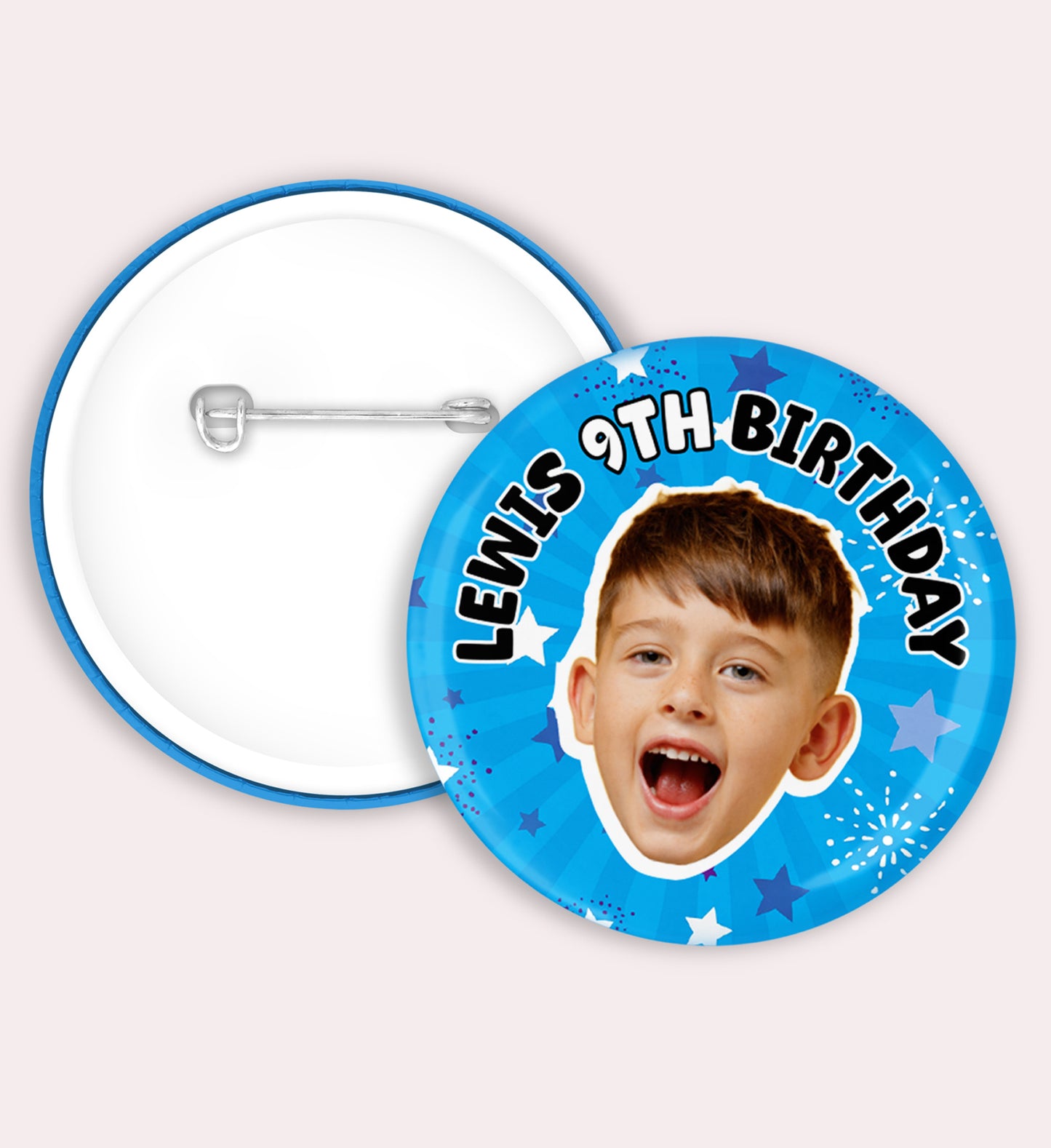 Personalised Birthday Badges - 58mm Photo Badge
