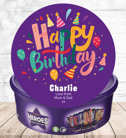 Personalised Label for Heroes Tub - Birthday 01